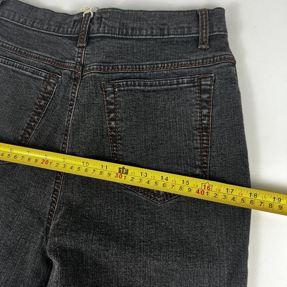 Giorgio Of Palm Beach Jeans Women’s 4 Gray Denim Thick Brown Stitching Bootcut - Picture 12 of 16